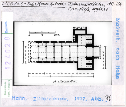 Vorschaubild L'Escale-Dieu: ehemalige Zisterzienserklosterkirche, Grundriss, ergänzt 